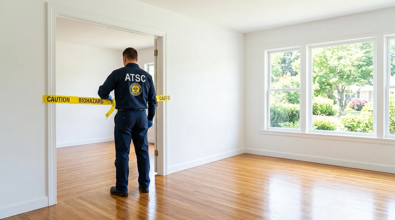 Certified biohazard cleanup crew performing Decomposition Cleanup in Herriman